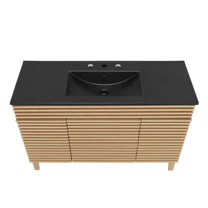 Modway - Render 48" Single Sink Bathroom Vanity by Modway  Bathroom Vanities Black - EEI-5398-OAK-BLK