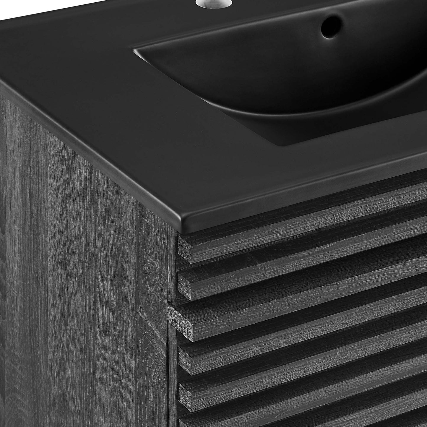 Modway Outlet Render 30" Wall-Mount Bathroom Vanity by Modway  Bathroom Furniture Charcoal Black - EEI-5417-CHA-BLK