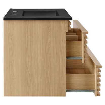 Modway - Render 30" Wall-Mount Bathroom Vanity by Modway  Bathroom Vanities Black - EEI-5417-OAK-BLK