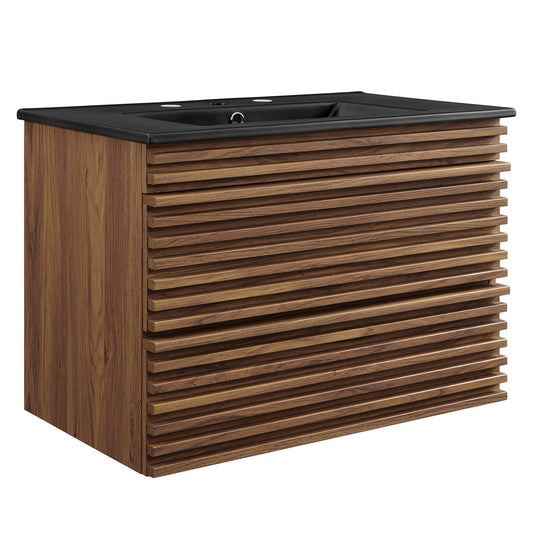 Modway - Render 30" Wall-Mount Bathroom Vanity by Modway  Bathroom Vanities Black - EEI-5417-WAL-BLK