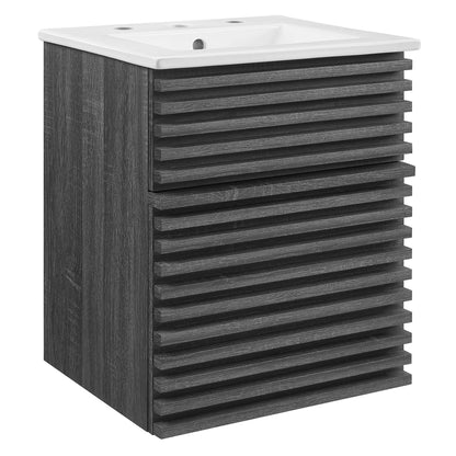 Modway Outlet Render 18" Wall-Mount Bathroom Vanity by Modway  Bathroom Furniture Charcoal White - EEI-5419-CHA-WHI