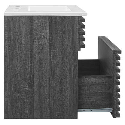 Modway Outlet Render 18" Wall-Mount Bathroom Vanity by Modway  Bathroom Furniture Charcoal White - EEI-5419-CHA-WHI