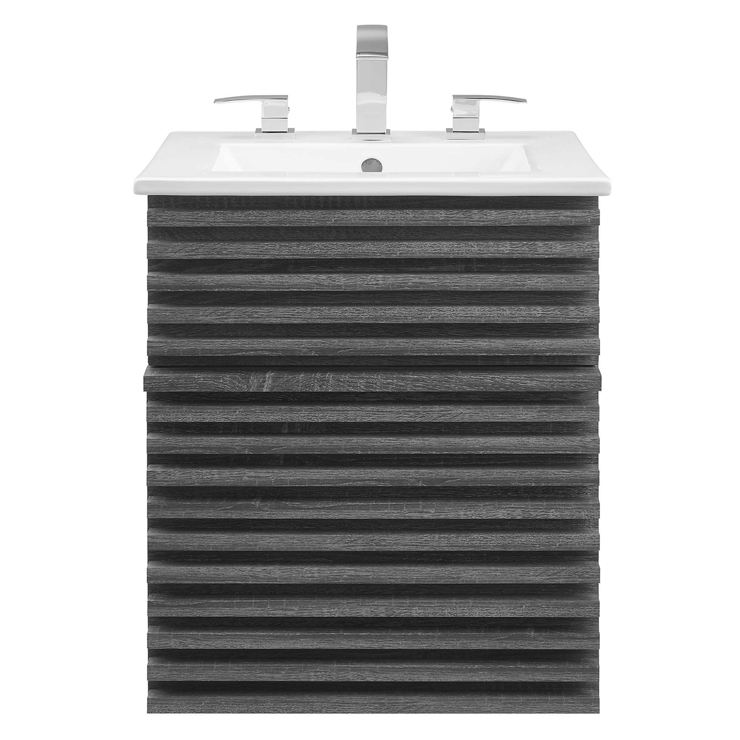 Modway Outlet Render 18" Wall-Mount Bathroom Vanity by Modway  Bathroom Furniture Charcoal White - EEI-5419-CHA-WHI