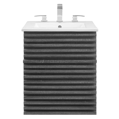 Modway Outlet Render 18" Wall-Mount Bathroom Vanity by Modway  Bathroom Furniture Charcoal White - EEI-5419-CHA-WHI