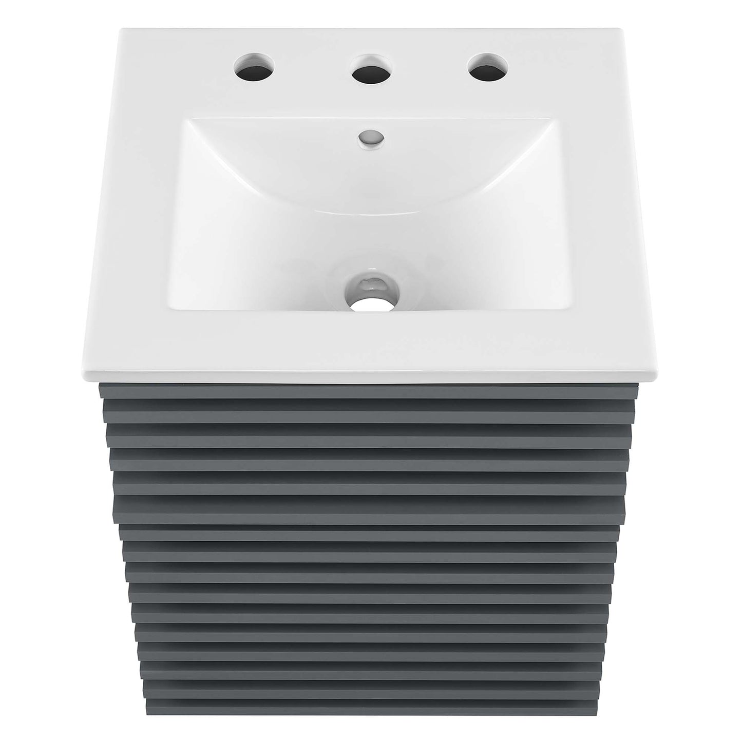 Modway Outlet Render 18" Wall-Mount Bathroom Vanity by Modway  Bathroom Furniture Gray White - EEI-5419-GRY-WHI