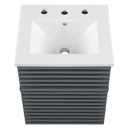 Modway Outlet Render 18" Wall-Mount Bathroom Vanity by Modway  Bathroom Furniture Gray White - EEI-5419-GRY-WHI