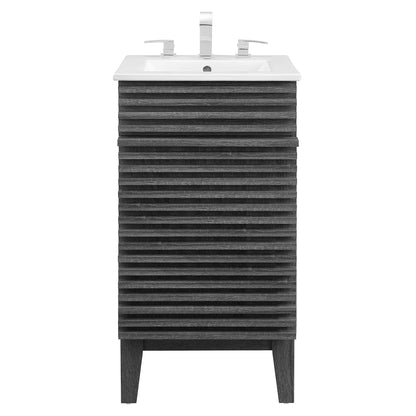 Modway Outlet Render 18" Bathroom Vanity Cabinet by Modway  Bathroom Furniture Charcoal White - EEI-5420-CHA-WHI