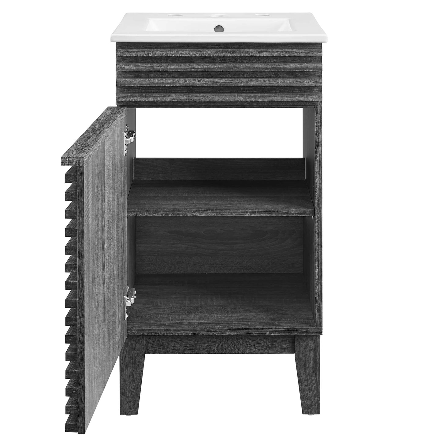 Modway Outlet Render 18" Bathroom Vanity Cabinet by Modway  Bathroom Furniture Charcoal White - EEI-5420-CHA-WHI