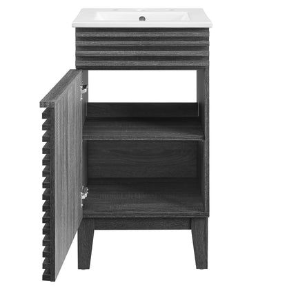 Modway Outlet Render 18" Bathroom Vanity Cabinet by Modway  Bathroom Furniture Charcoal White - EEI-5420-CHA-WHI