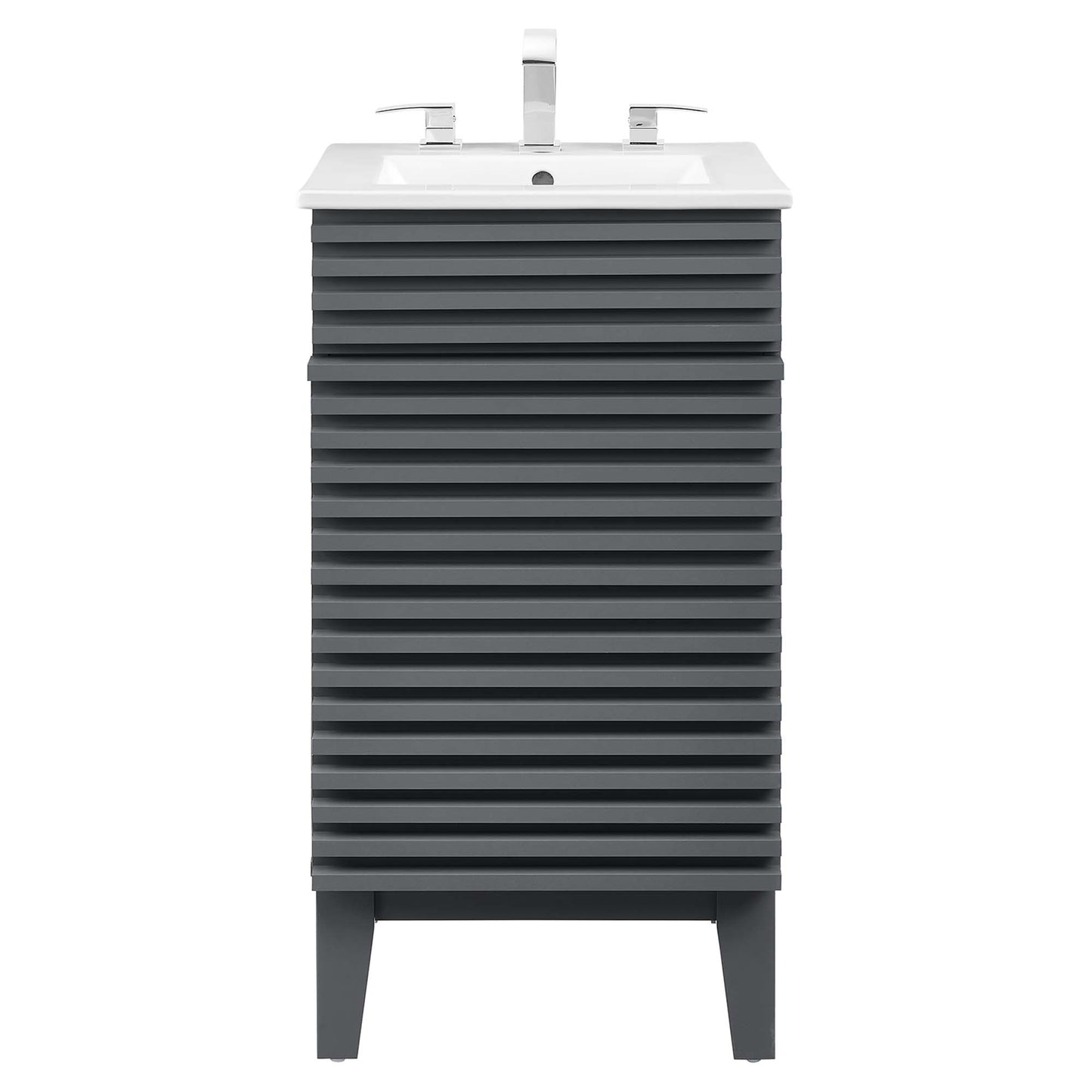 Modway Outlet Render 18" Bathroom Vanity Cabinet by Modway  Bathroom Furniture Gray White - EEI-5420-GRY-WHI