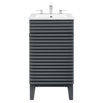 Modway Outlet Render 18" Bathroom Vanity Cabinet by Modway  Bathroom Furniture Gray White - EEI-5420-GRY-WHI