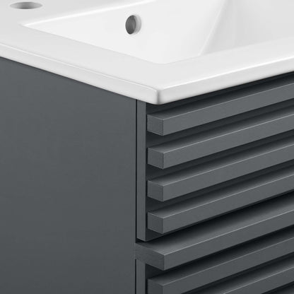 Modway Outlet Render 18" Bathroom Vanity Cabinet by Modway  Bathroom Furniture Gray White - EEI-5420-GRY-WHI