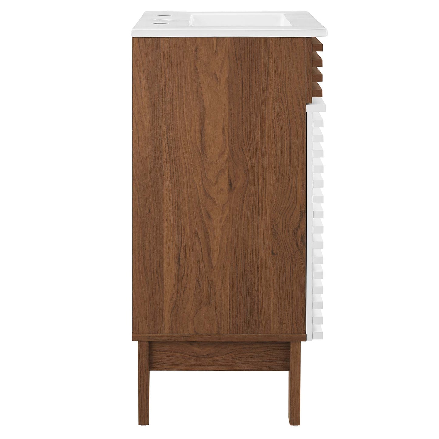 Modway Outlet Render 18" Bathroom Vanity Cabinet by Modway  Bathroom Furniture White Walnut White - EEI-5420-WHI-WAL-WHI