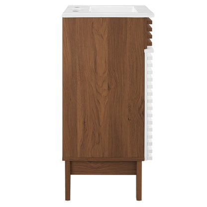 Modway Outlet Render 18" Bathroom Vanity Cabinet by Modway  Bathroom Furniture White Walnut White - EEI-5420-WHI-WAL-WHI