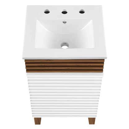 Modway Outlet Render 18" Bathroom Vanity Cabinet by Modway  Bathroom Furniture White Walnut White - EEI-5420-WHI-WAL-WHI