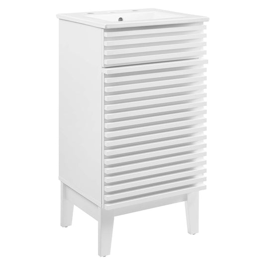 Modway Outlet Render 18" Bathroom Vanity Cabinet by Modway  Bathroom Furniture White White - EEI-5420-WHI-WHI