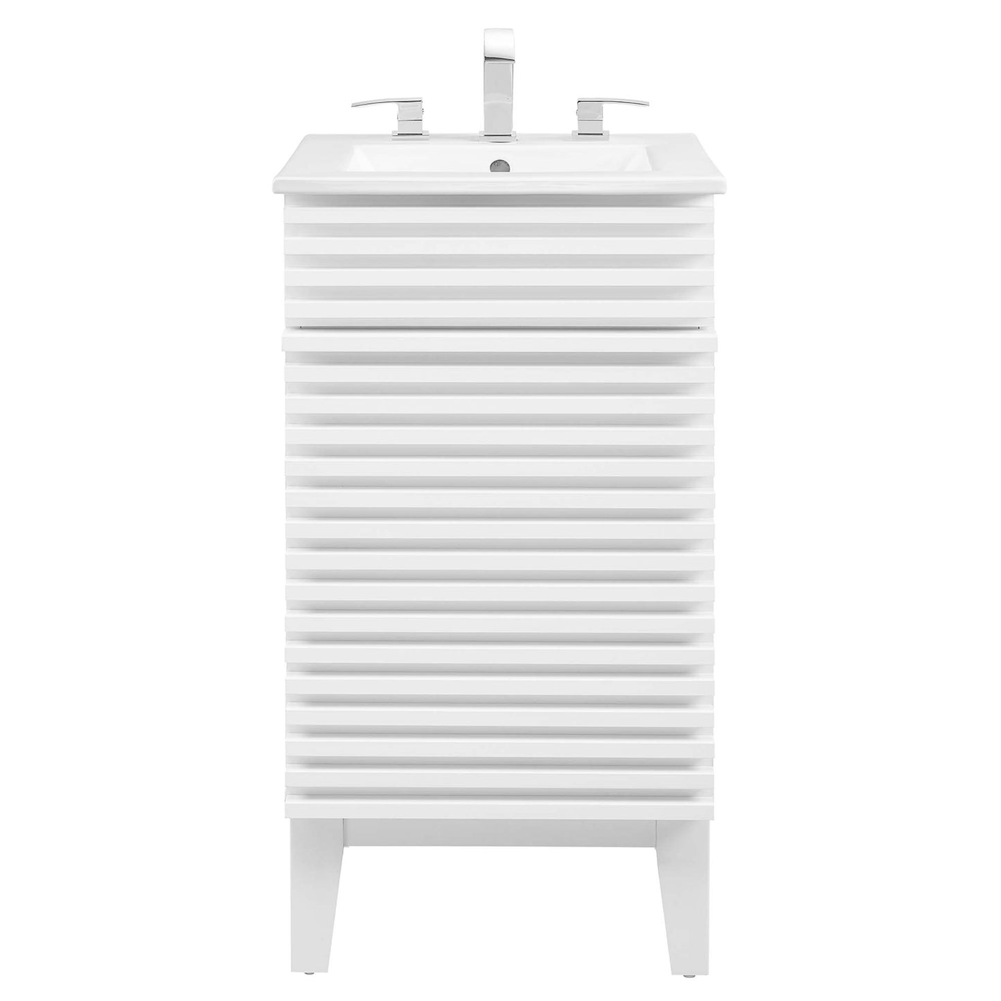 Modway Outlet Render 18" Bathroom Vanity Cabinet by Modway  Bathroom Furniture White White - EEI-5420-WHI-WHI