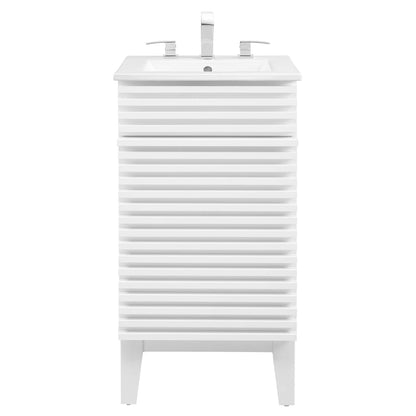 Modway Outlet Render 18" Bathroom Vanity Cabinet by Modway  Bathroom Furniture White White - EEI-5420-WHI-WHI