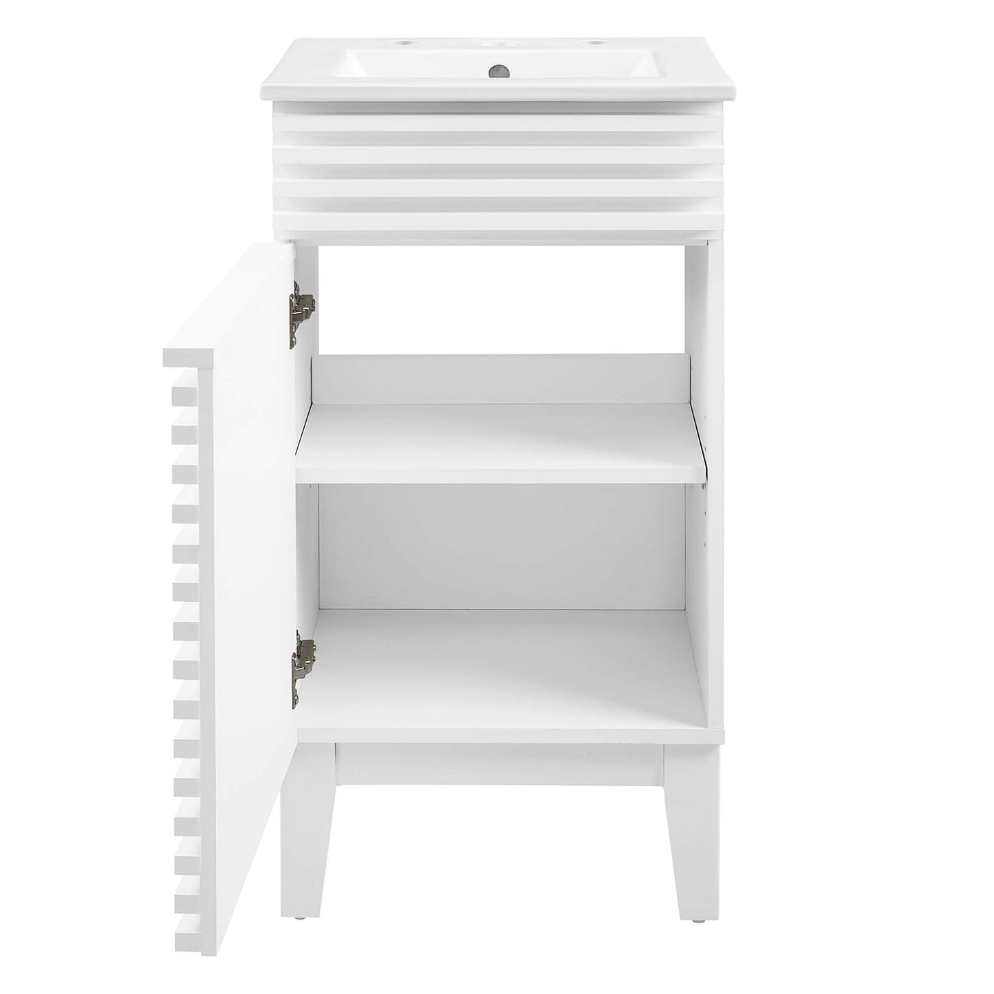Modway Outlet Render 18" Bathroom Vanity Cabinet by Modway  Bathroom Furniture White White - EEI-5420-WHI-WHI