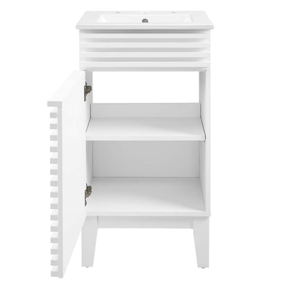 Modway Outlet Render 18" Bathroom Vanity Cabinet by Modway  Bathroom Furniture White White - EEI-5420-WHI-WHI