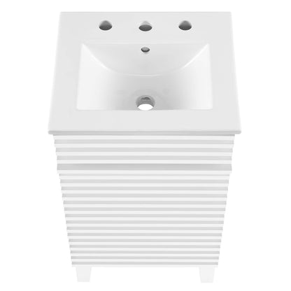 Modway Outlet Render 18" Bathroom Vanity Cabinet by Modway  Bathroom Furniture White White - EEI-5420-WHI-WHI