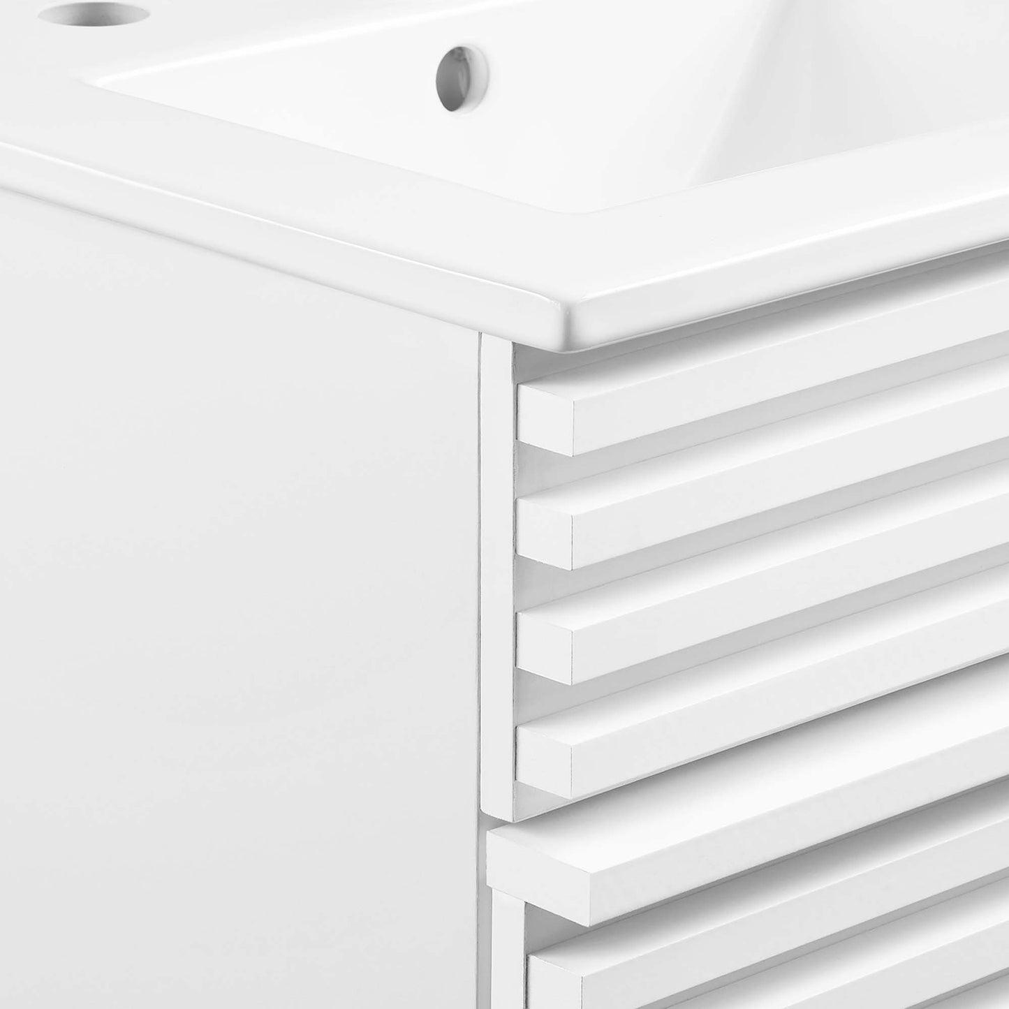 Modway Outlet Render 18" Bathroom Vanity Cabinet by Modway  Bathroom Furniture White White - EEI-5420-WHI-WHI