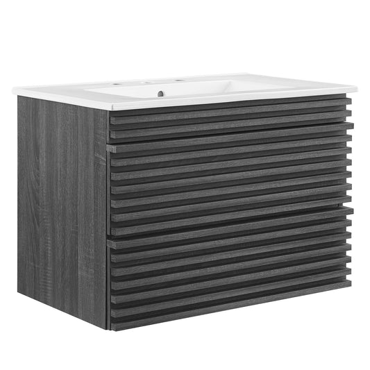 Modway Outlet Render 30" Wall-Mount Bathroom Vanity by Modway  Bathroom Furniture Charcoal White - EEI-5421-CHA-WHI