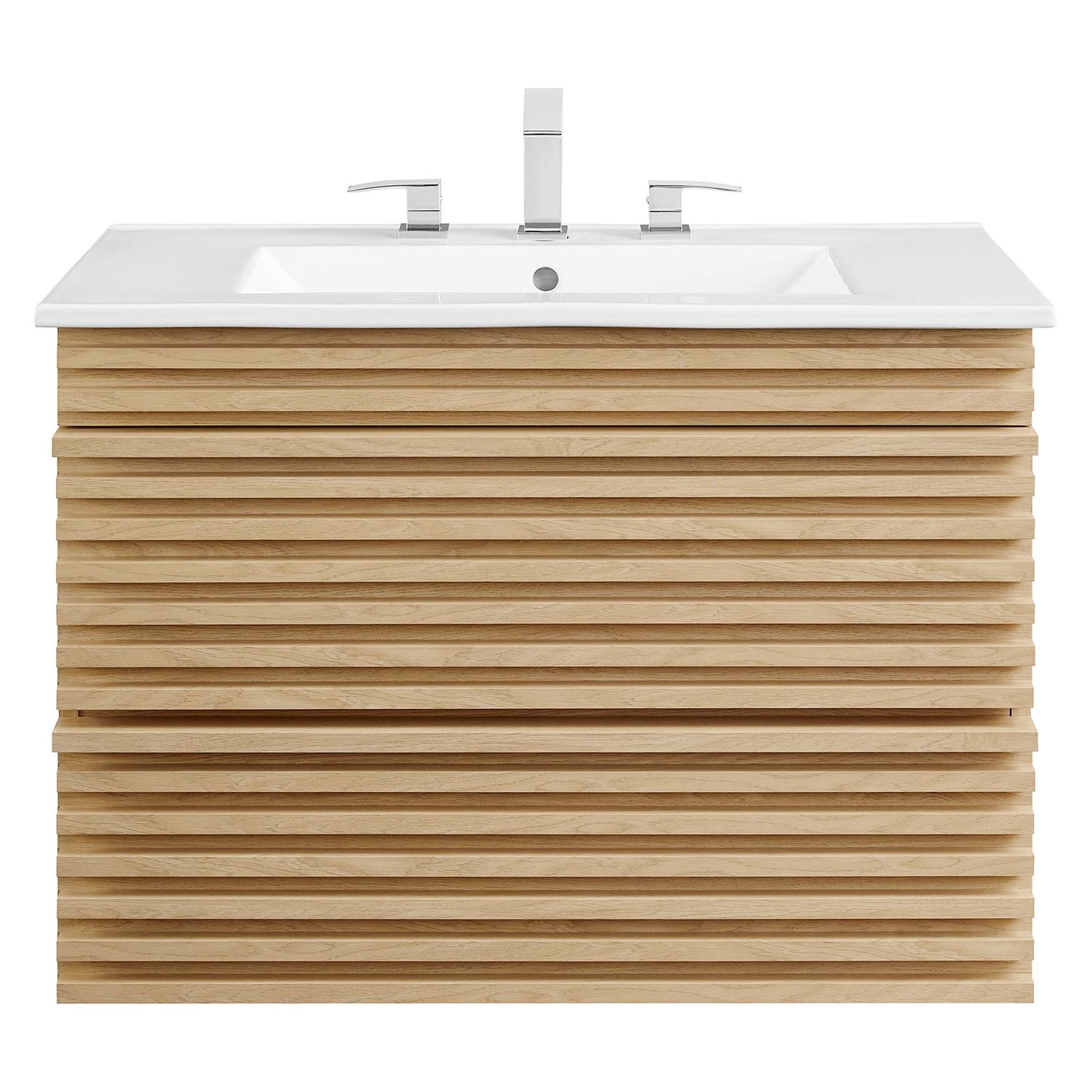 Modway - Render 30" Wall-Mount Bathroom Vanity by Modway  Bathroom Vanities White - EEI-5421-OAK-WHI