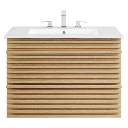 Modway - Render 30" Wall-Mount Bathroom Vanity by Modway  Bathroom Vanities White - EEI-5421-OAK-WHI