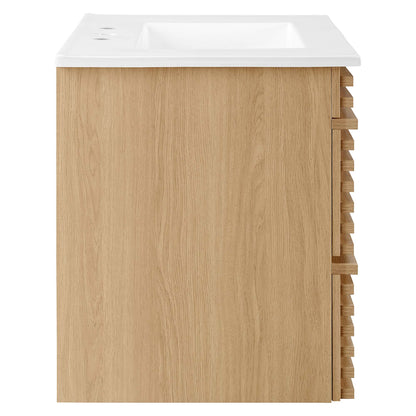 Modway - Render 30" Wall-Mount Bathroom Vanity by Modway  Bathroom Vanities White - EEI-5421-OAK-WHI
