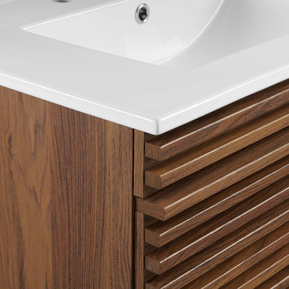 Modway - Render 30" Wall-Mount Bathroom Vanity by Modway  Bathroom Vanities Brown - EEI-5421-WAL-WHI