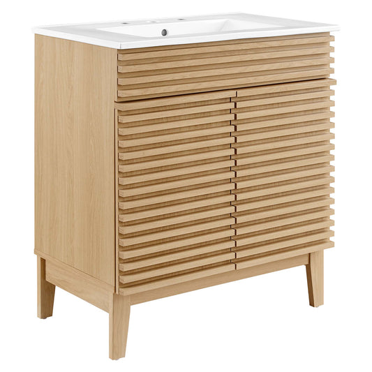 Modway - Render 30" Bathroom Vanity Cabinet by Modway  Bathroom Vanities White - EEI-5422-OAK-WHI