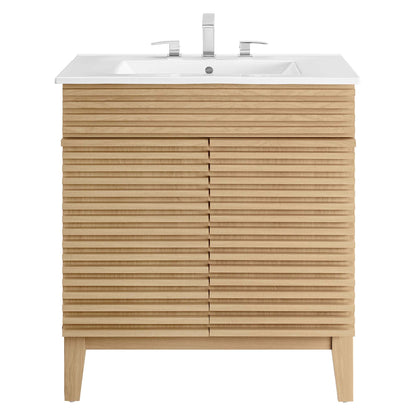Modway - Render 30" Bathroom Vanity Cabinet by Modway  Bathroom Vanities White - EEI-5422-OAK-WHI