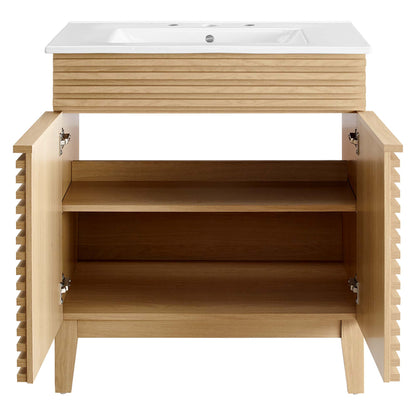 Modway - Render 30" Bathroom Vanity Cabinet by Modway  Bathroom Vanities White - EEI-5422-OAK-WHI