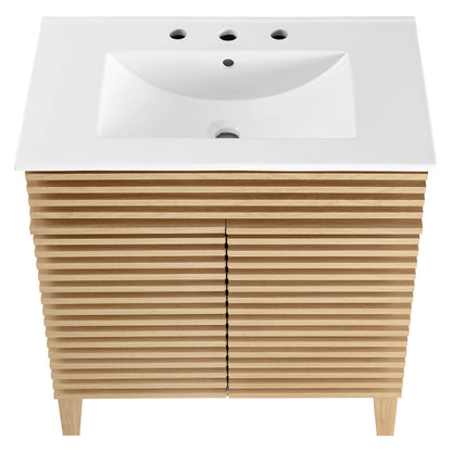 Modway - Render 30" Bathroom Vanity Cabinet by Modway  Bathroom Vanities White - EEI-5422-OAK-WHI