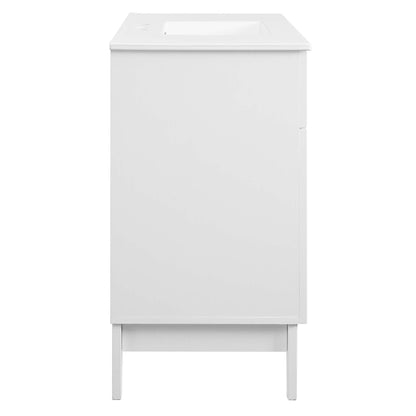 Modway Outlet Isle 48" Bathroom Vanity Cabinet by Modway  Bathroom Furniture White White - EEI-5427-WHI-WHI