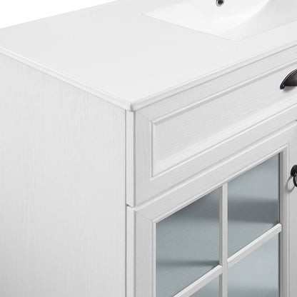 Modway Outlet Isle 48" Bathroom Vanity Cabinet by Modway  Bathroom Furniture White White - EEI-5427-WHI-WHI