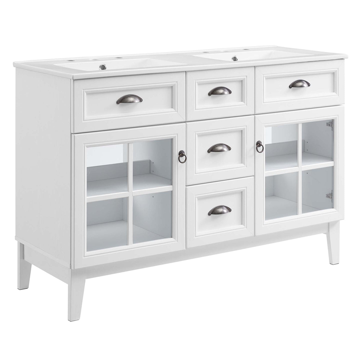 Modway - Isle 48" Double Bathroom Vanity Cabinet by Modway  Bathroom Vanities White - EEI-5428-WHI-WHI
