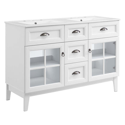 Modway - Isle 48" Double Bathroom Vanity Cabinet by Modway  Bathroom Vanities White - EEI-5428-WHI-WHI
