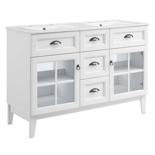 Modway - Isle 48" Double Bathroom Vanity Cabinet by Modway  Bathroom Vanities White - EEI-5428-WHI-WHI