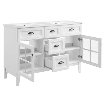 Modway - Isle 48" Double Bathroom Vanity Cabinet by Modway  Bathroom Vanities White - EEI-5428-WHI-WHI