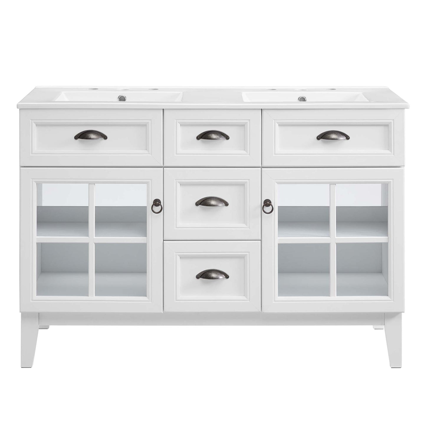 Modway - Isle 48" Double Bathroom Vanity Cabinet by Modway  Bathroom Vanities White - EEI-5428-WHI-WHI