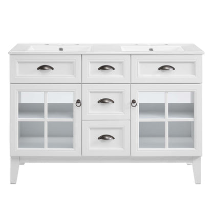 Modway - Isle 48" Double Bathroom Vanity Cabinet by Modway  Bathroom Vanities White - EEI-5428-WHI-WHI