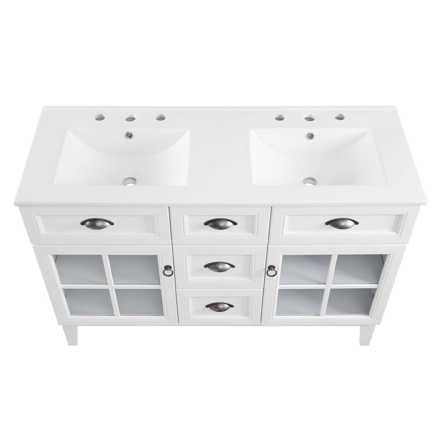 Modway - Isle 48" Double Bathroom Vanity Cabinet by Modway  Bathroom Vanities White - EEI-5428-WHI-WHI