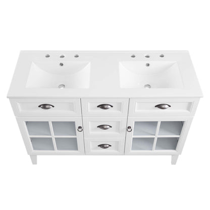Modway - Isle 48" Double Bathroom Vanity Cabinet by Modway  Bathroom Vanities White - EEI-5428-WHI-WHI