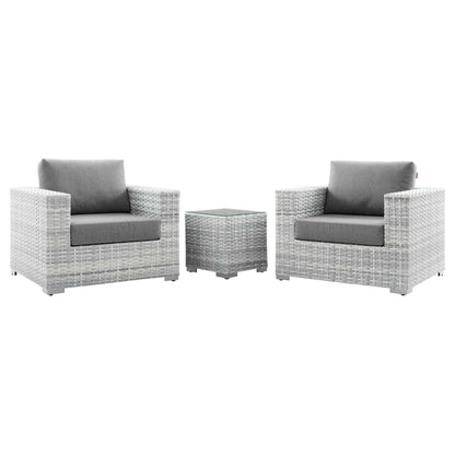 Modway - Convene 3-Piece Outdoor Patio Set by Modway  Outdoor Furniture Sofa Sectionals Gray - EEI-5444-LGR-GRY