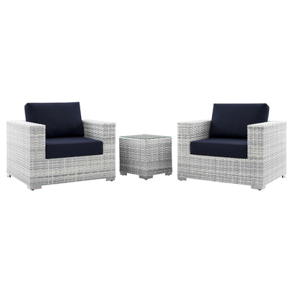 Modway - Convene 3-Piece Outdoor Patio Set by Modway  Outdoor Furniture Sofa Sectionals Blue - EEI-5444-LGR-NAV