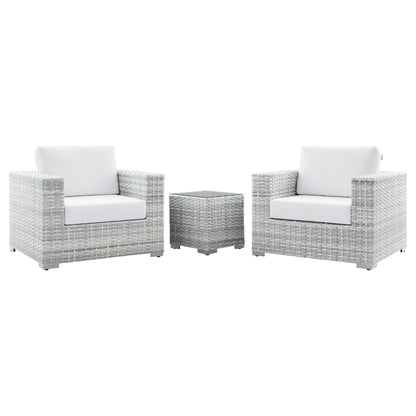 Modway - Convene 3-Piece Outdoor Patio Set by Modway  Outdoor Furniture Sofa Sectionals White - EEI-5444-LGR-WHI