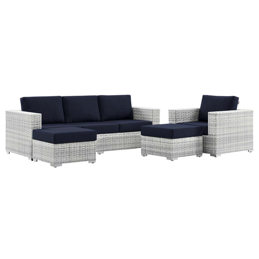 Modway Outlet Convene 4-Piece Outdoor Patio Set by Modway  Outdoor Furniture Furniture Light Gray Navy - EEI-5451-LGR-NAV