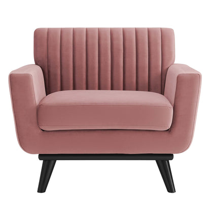 Modway Outlet Engage Channel Tufted Performance Velvet Armchair by Modway  Living Room Furniture Dusty Rose - EEI-5457-DUS